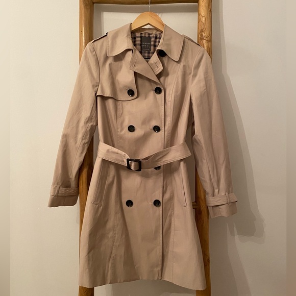 Primark Jackets & Blazers - NWT! Primark Beige Double-Breasted Trench Coat Size 8 Preppy Fall Winter Trendy